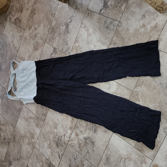STAUD NAVY OPEN BACK COLOR BLOCK EUC JUMPSUIT SIZE LARGE - Picture 3 of 6